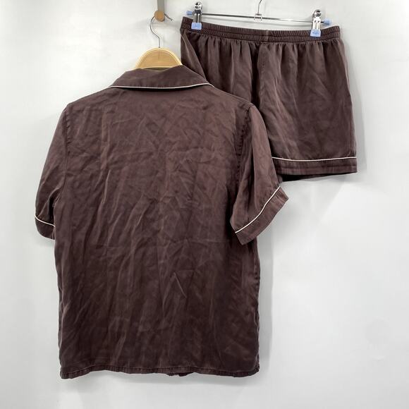 SilkySilk Women's 100% Mulberry Silk Short Sleeve Pajama Set - Picture 5 of 9